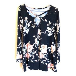 Floral flowy long sleeve top